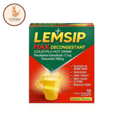 Lemsip Max with Decongestant Lemon Cold and Flu Hot Drink Hộp 10 Gói